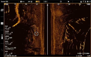 side imaging sonar fish finder screenshot